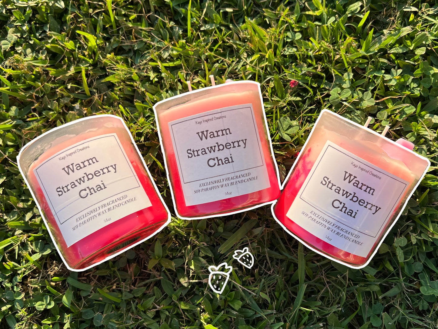 Warm strawberry Chai Scented Candle