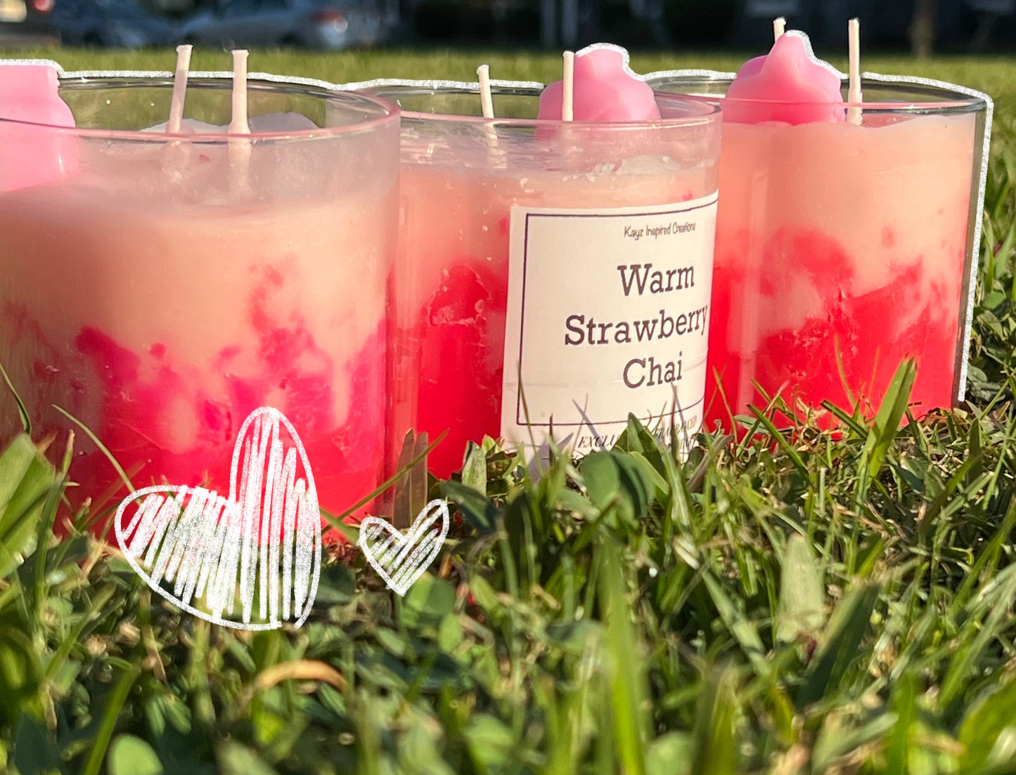 Warm strawberry Chai Scented Candle