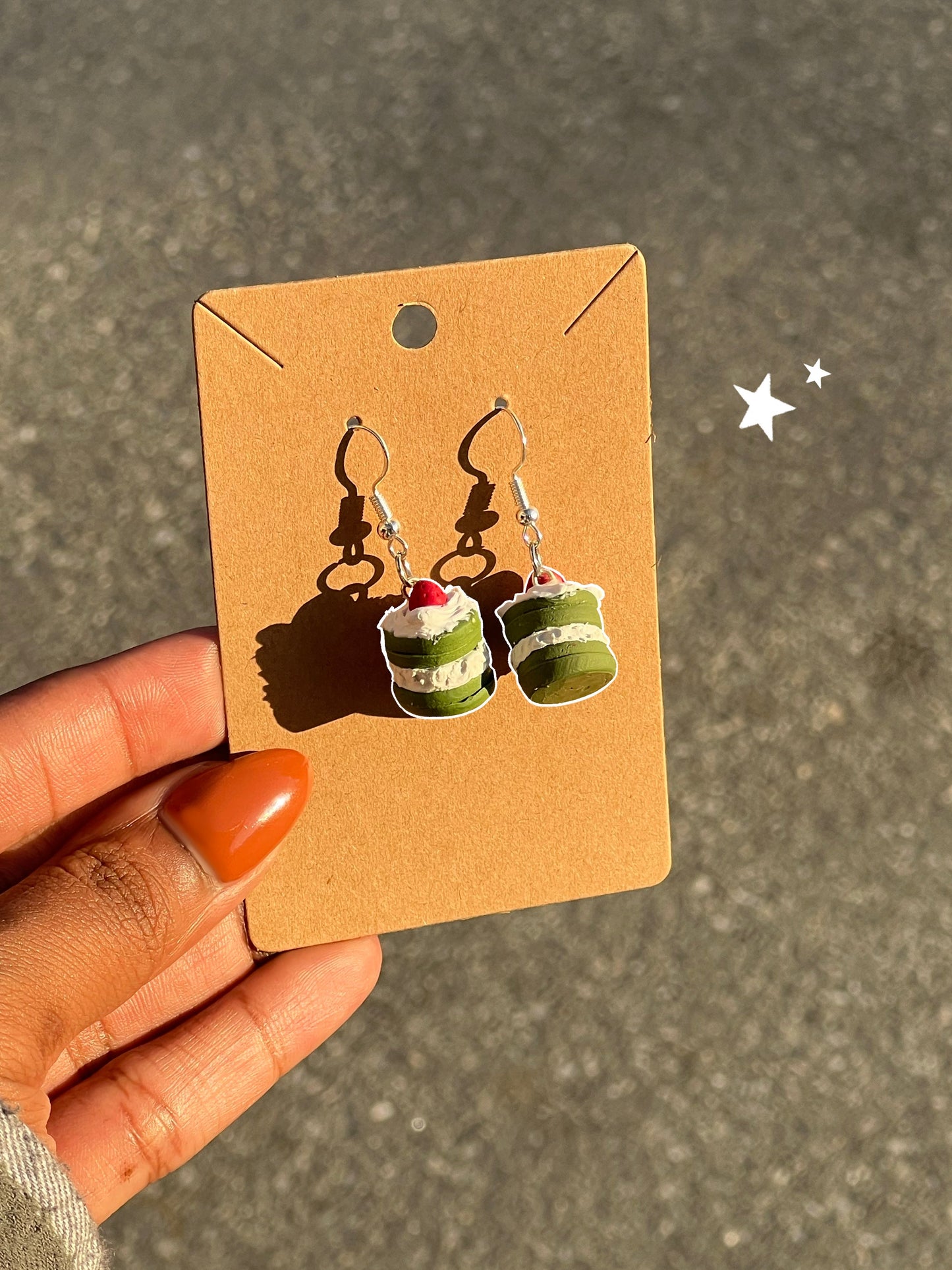Strawberry Matcha Cake Earrings