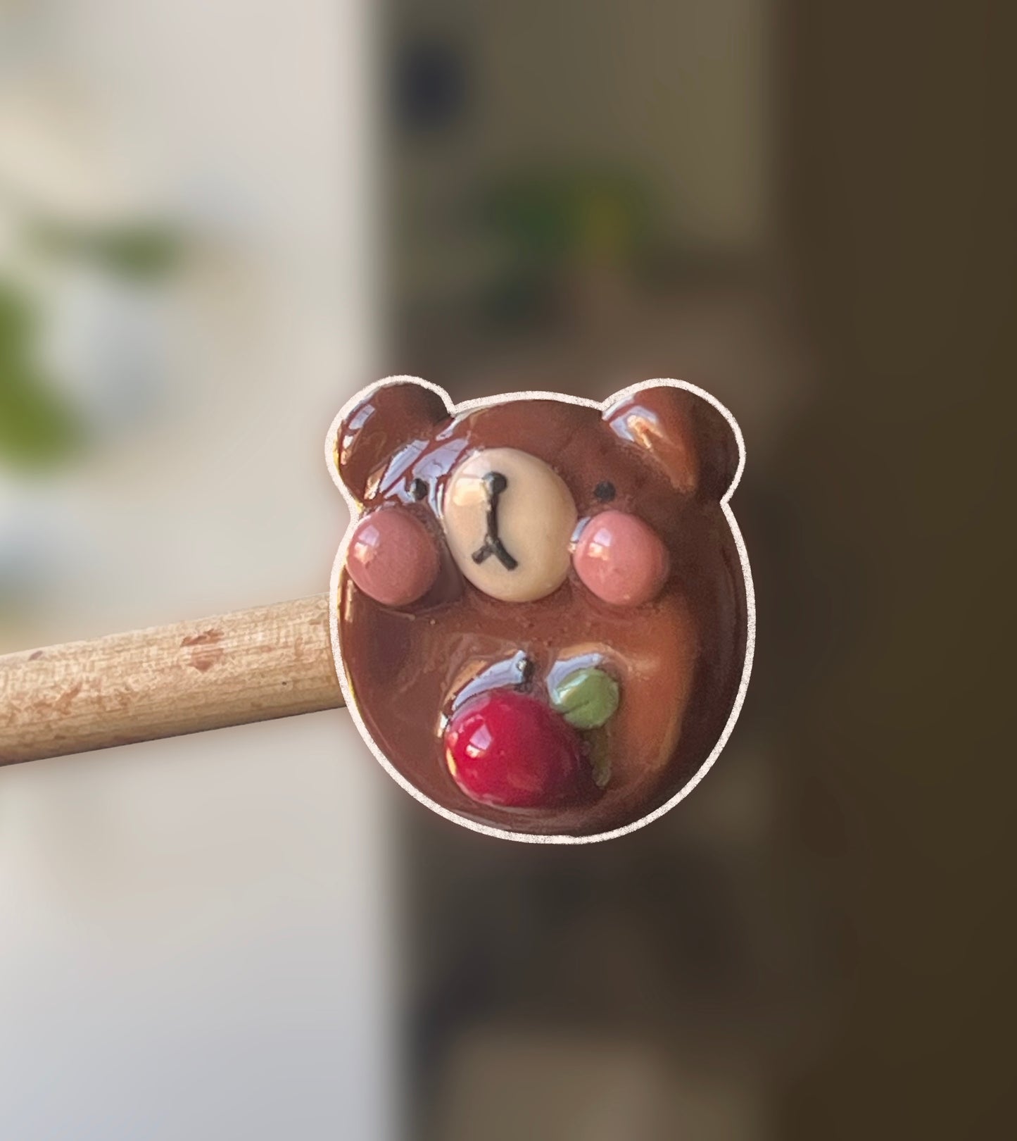 Apple Bear Worry Stone (Magnetic)