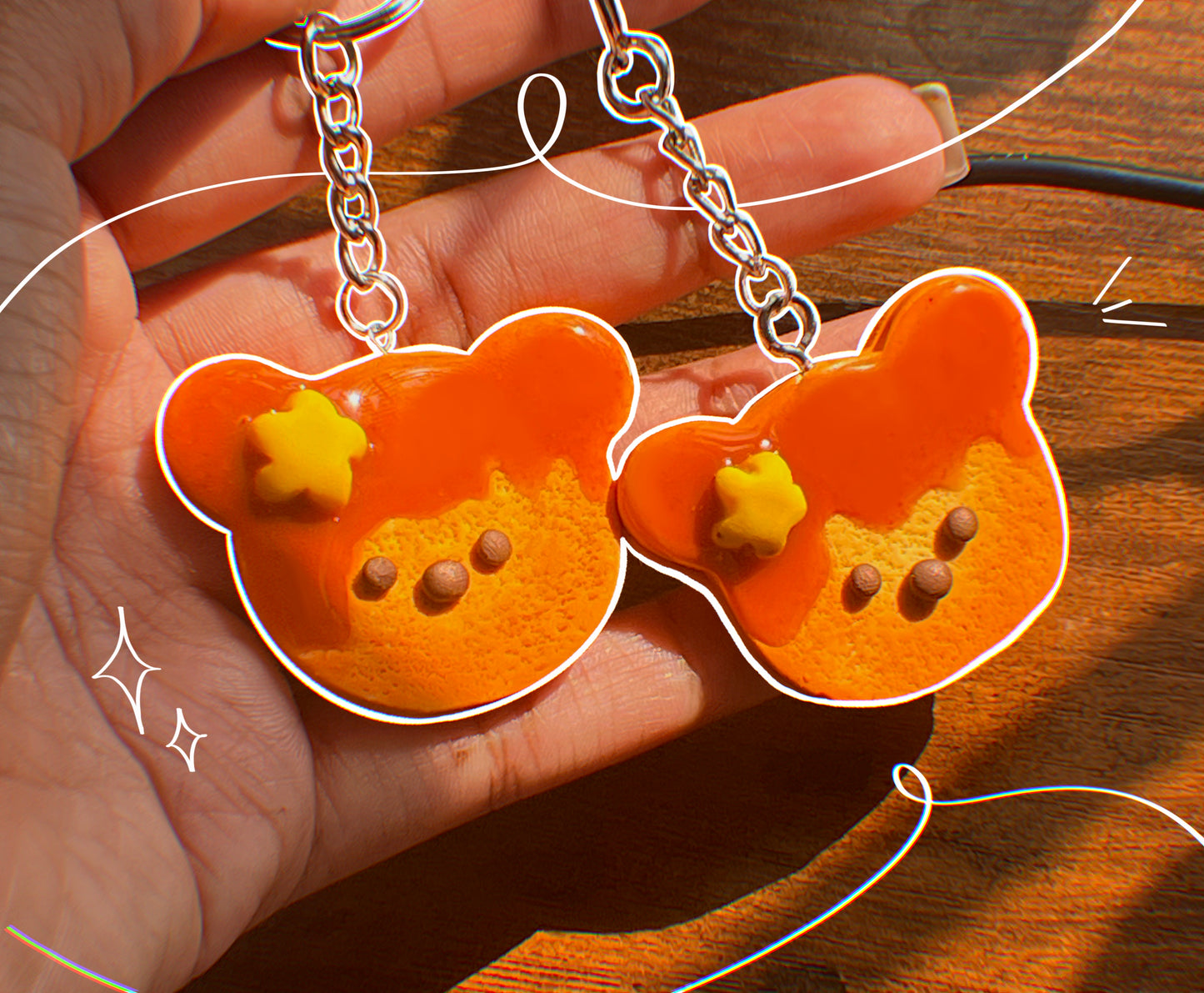 Bear Pancake Keychains