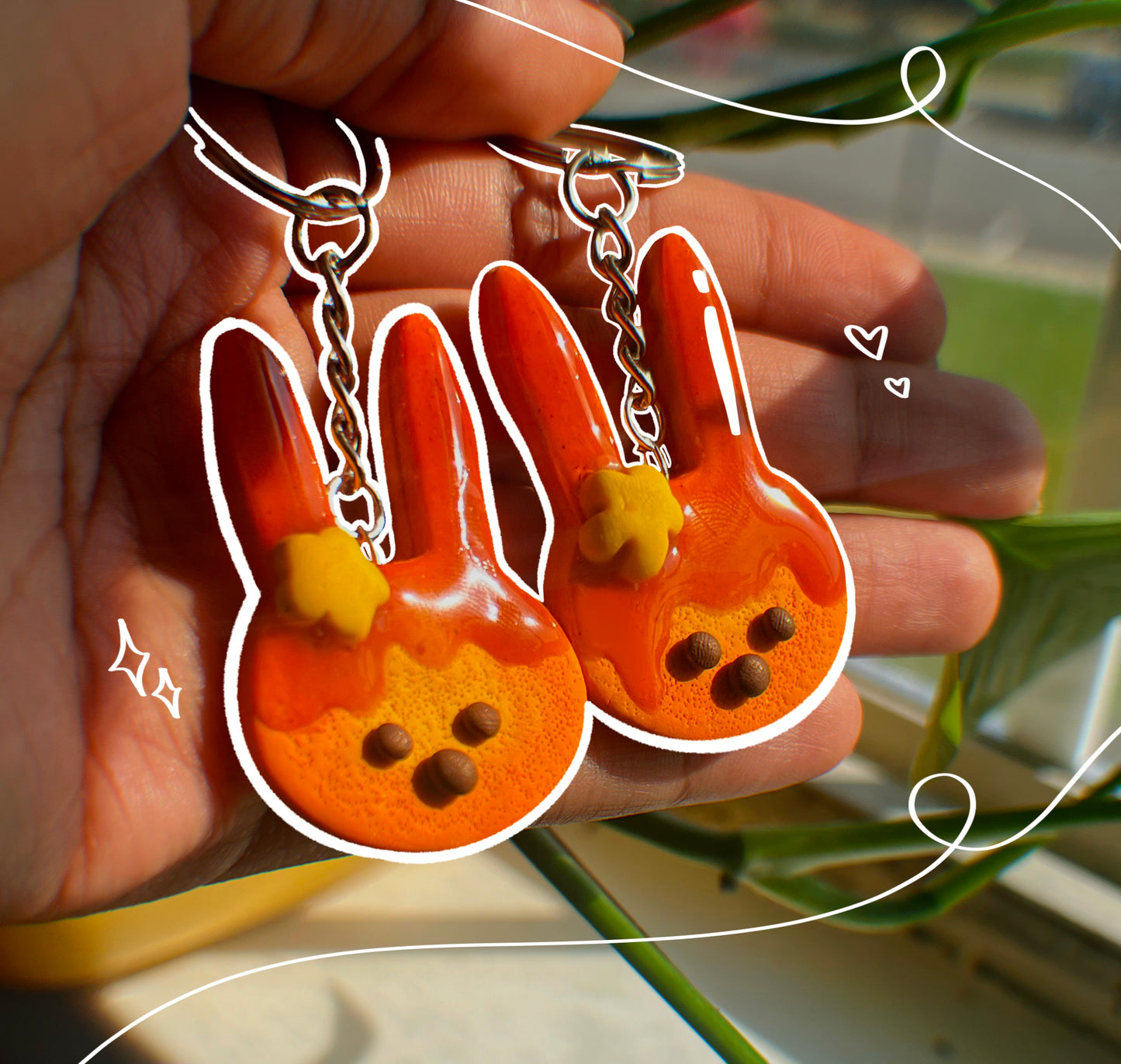 Bunny Pancake Keychains