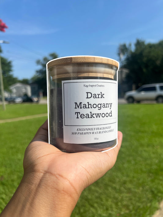 Dark Mahoghany Teakwood Scented Candle