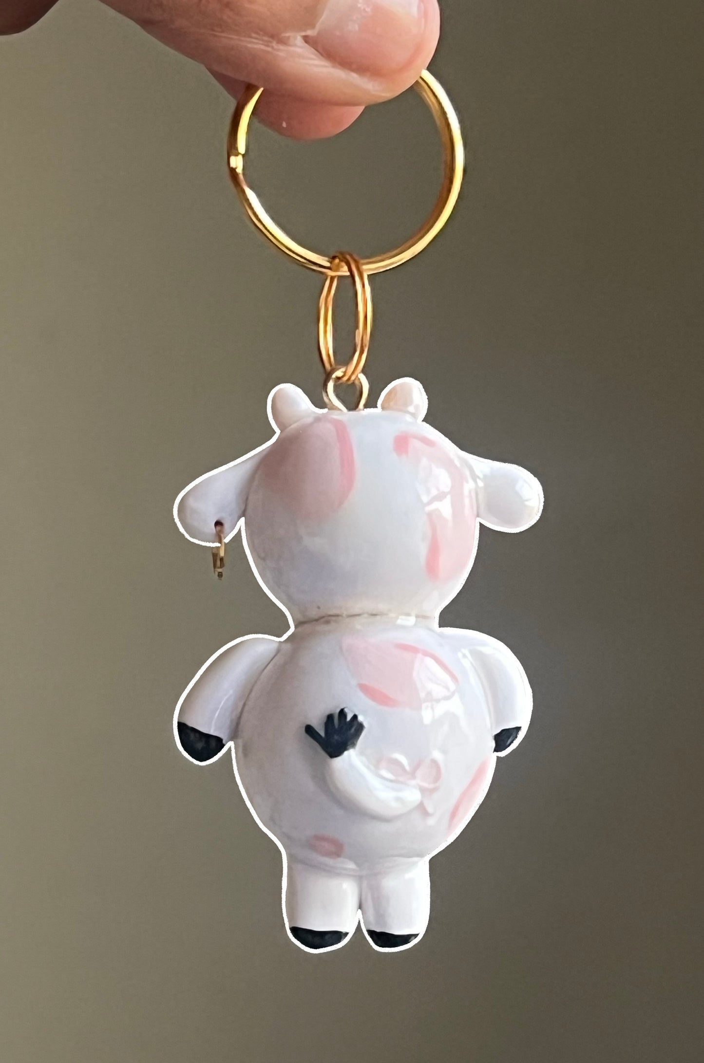 Strawberry Cow Keychain